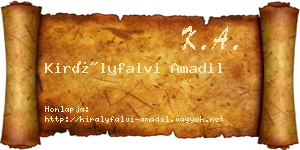 Királyfalvi Amadil névjegykártya